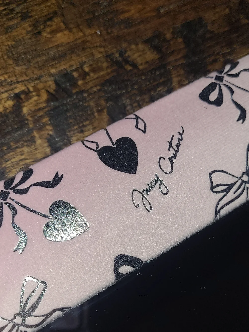 JUICY COUTURE Pink Decorative Mirror with Bow Print - 16x20